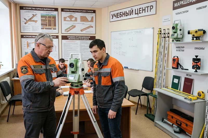 Обучение горнорабочего на маркшейдерских работах